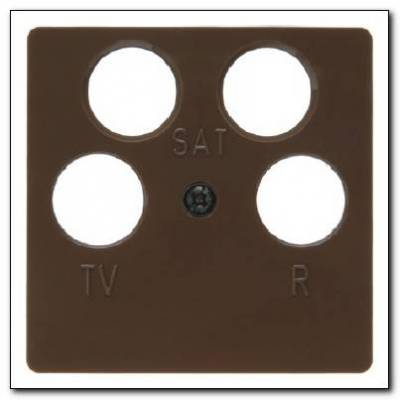 Płytka centralna do gniazda antenowego 4-wyjściowego; brązowy; System płytek centralnych Numer katalogowy: 148401