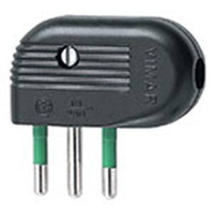 2P+E 10A 90°-plug black