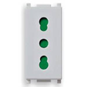 Gniazdo 2P+E, 16A, standard P17/11, 1M, srebrny