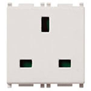 Gniazdo 2P+E, 13A, standard angielski, SICURY, 2M, srebrny