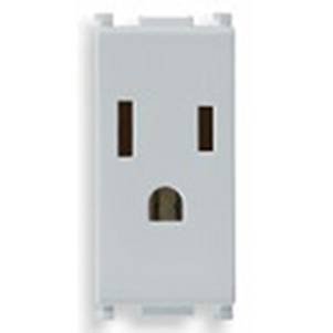 Gniazdo 2P+E, 15A, 127V, standard amerykański, 1M, srebrny