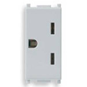 Gniazdo 2P+E, 15A, standard amerykański, 1M, srebrny