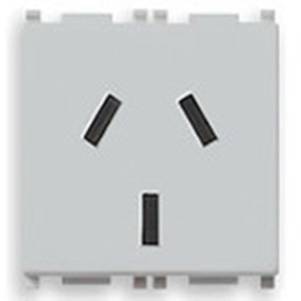 Gniazdo 2P+E, 20A, standard argentyński, SICURY, 2M, srebrny