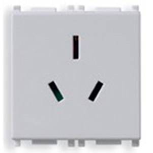 Gniazdo 2P+E, 10A, standard australijski, SICURY, 2M, srebrny