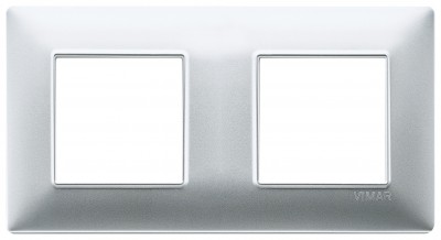 Ramka ozdobna, technopolimer, 4M (2+2), matowy srebrny