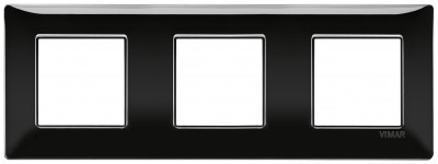 Ramka ozdobna, technopolimer, 6M (2+2+2), czarny
