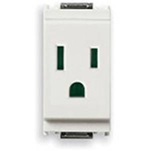 Gniazdo 2P+E, 15A, 127V, standard amerykański, SICURY, 1M, biały