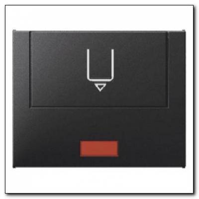 Łącznik na kartę hotelową-nasadka z nadrukiem i czerwoną soczewką; antracyt mat, lakierowany; K.1 Numer katalogowy: 16417106