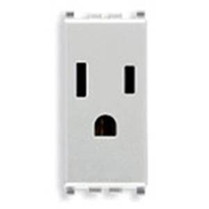 Gniazdo 2P+E, 15A, standard amerykański, SICURY, 1M, srebrny