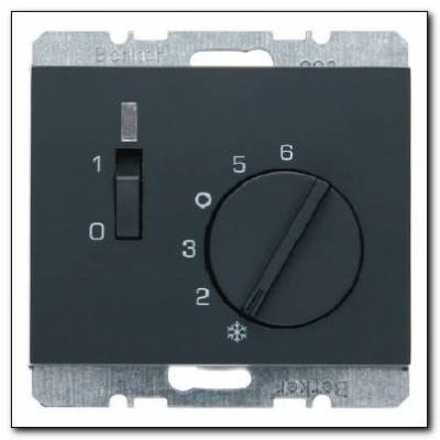 Regulator temperatury pomieszczenia z zestykiem zwiernym, elementem centralnym i łącznikiem; antracyt, mat; K.1 Numer katalogowy: 20307106