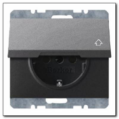 Gniazdo SCHUKO z pokrywą z podwyższoną ochroną styków; antracyt mat, lakierowany; K.1 Numer katalogowy: 47517106