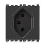 Gniazdo szwajcarskie, 10A, 2M, antracyt