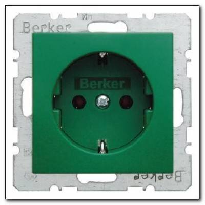 Gniazdo SCHUKO; zielony, połysk; S.1/B.3/B.7 Glas Numer katalogowy: 47438913