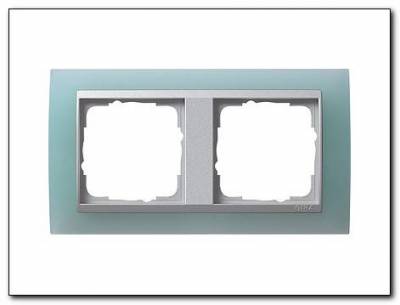 Ramka podwójna aluminiowy Gira Event Opaque seledynowe