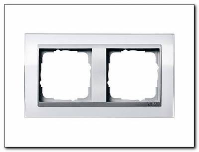Ramka podwójna aluminiowy Gira Event Clear biały