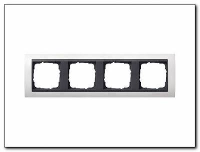 Ramka poczwórna antracytowy Gira Event biały matowy