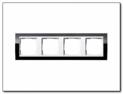 Ramka poczwórna do białych Gira Event Clear czarny