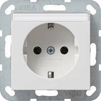 Gniazdo SCHUKO z polem opisowym System 55 biały matowy