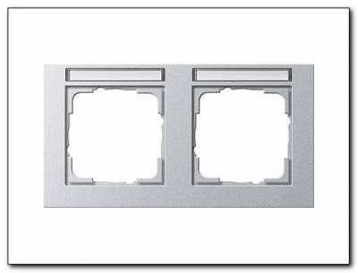 Ramka podwójna z p.opis, poziome Gira E2 kolor alu