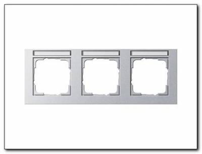 Ramka potrójna z p.opis, poziome Gira E2 kolor alu