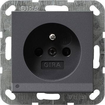 Gniazdo z bolcem podś LED z ochr.dz System 55 antracytowy