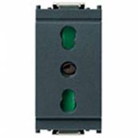 Gniazdo 2P+E, 16A, standard P17/11, 1M, zielony