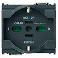 Gniazdo 2P+E, 16A, standard uniwersalny, 2M, antracyt