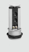 EVOline Port DATA stal. podswietlana 2x230V 1x2RJ45